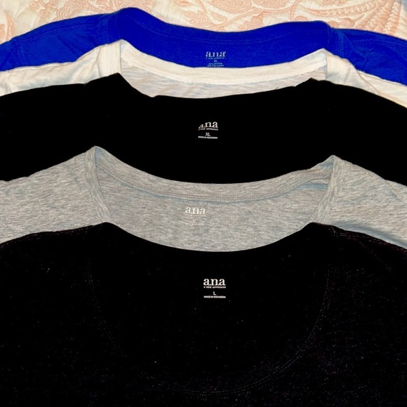 5 ANA TEE SHIRTS BLACK ,BLUE, WHITE GREY ,BLACK  ALL XL AND ONE L BLACK - Picture 3 of 11